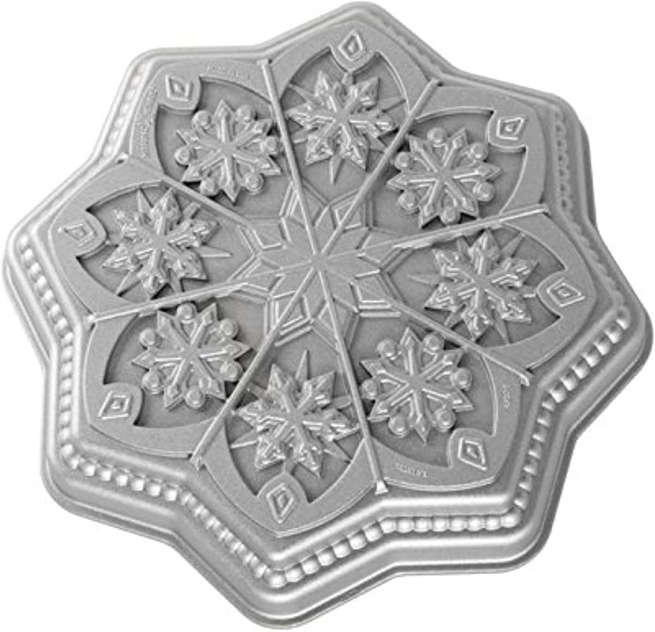 NORDICWARE Sweet Snowflakes Shortbread Pan, Silver. NB: Minor use & Not in