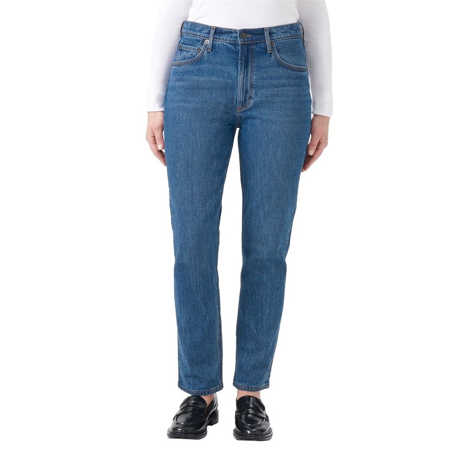 SIGNATURE Women's Straight Jean, Size 6, 99% Cotton, Blue.