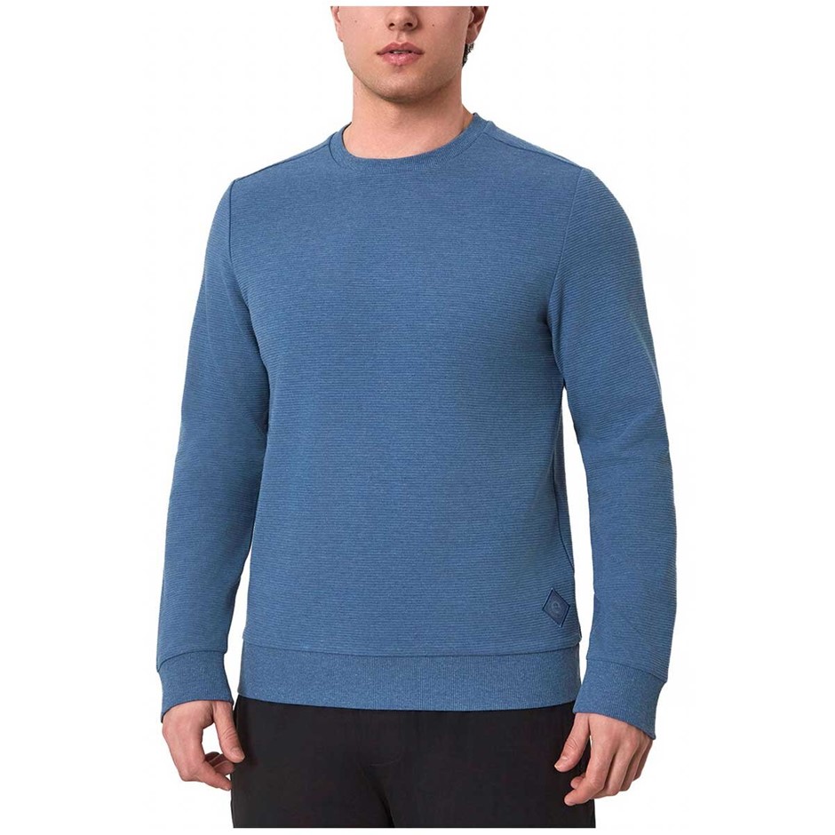MONDETTA Men's Sweatshirt, Size XL, 66%RecycledPolyester/34%Cotton, Blue.