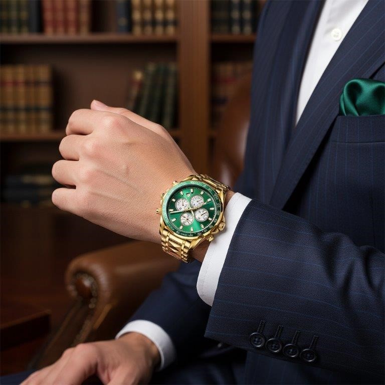 High Quality Simulated Diamond Men's Quartz Watch