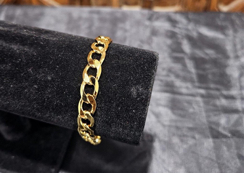18k Italy Stamped Solid Yellow Gold Filled Bracelet-Quality Guarantee-20cm