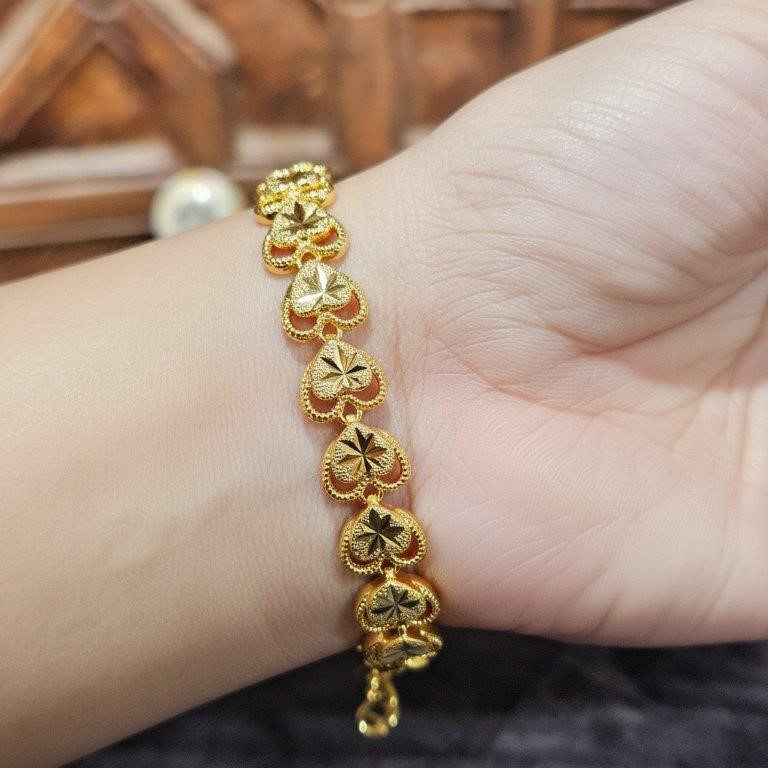18k Italy Stamped Yellow Gold Filled Bracelet-Quality Guarantee-17.5cm
