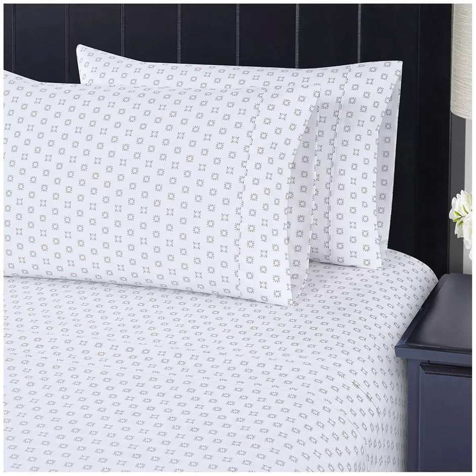 SOUTH POINT 4pc Sheet Set, King Single, Toshi Geo.