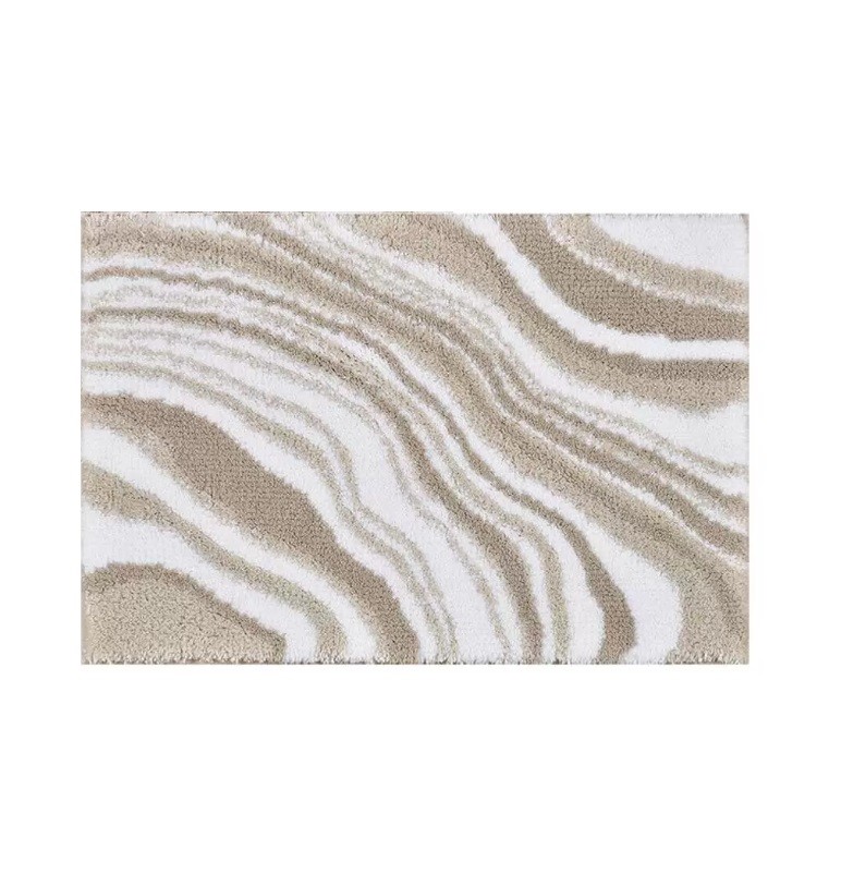 3 x RIVIERA HOMES Marble Print Bath Mat, 40 x 60cm, Brown.