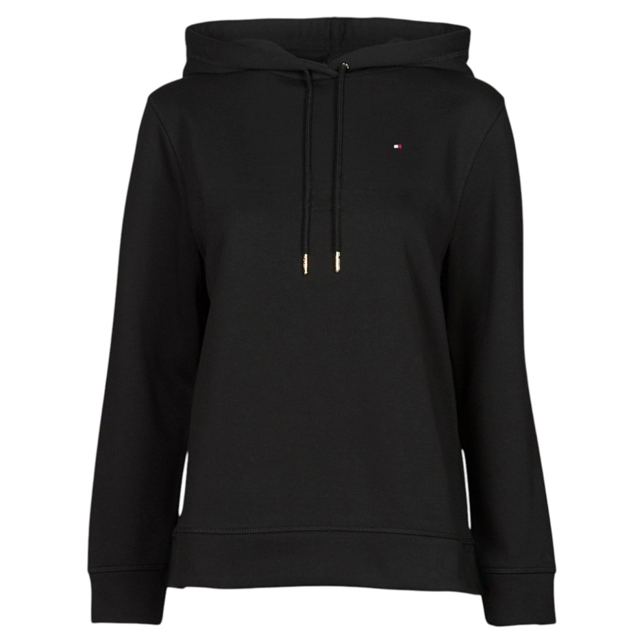 TOMMY HILFIGER Women's Flag Hoodie, Size M, 60% Cotton, 011 Black/Dark Sabl