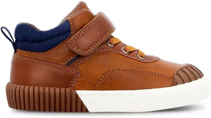 GROSBY Boys' Connor Boots, Size 7 (Little Kid), Tan/Navy.