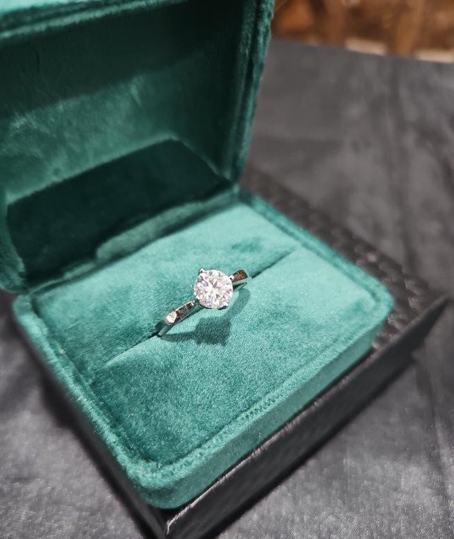 1.0ct GRA Moissanite White 18k Solid Yellow Gold Vermeil Ring -9US