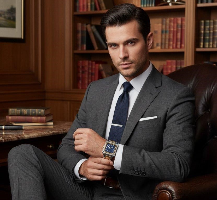 High Quality Simulated Diamond Men's Quartz Watch