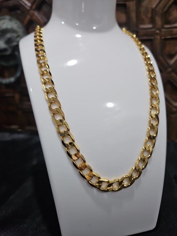 22K/Italy Solid Gold Filled Cuban Chain -(stamped 22K/Italy)