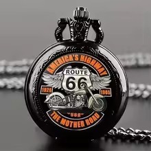 Motorbike Route 66 The Mother Road Pattern Pocket Watch Design