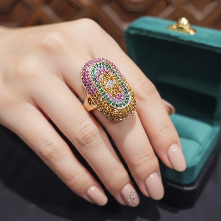 18K/Italy Solid Yellow Gold Filled Ring -(stamped)-Warranty Quality-8US