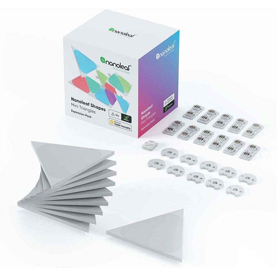 NANOLEAF Shapes Triangles Mini 10pk Expansion Kit, NL48-1001TW-10PK.  Buyer