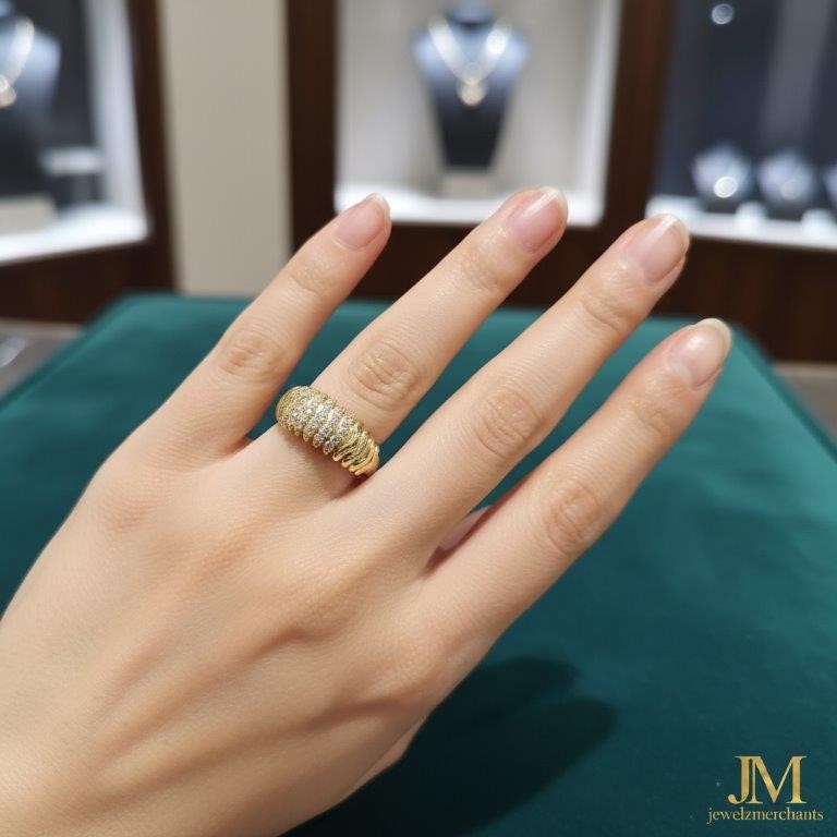 18K/ITALY Solid Yellow Gold Filled Ring -Quality Guarantee-8 US