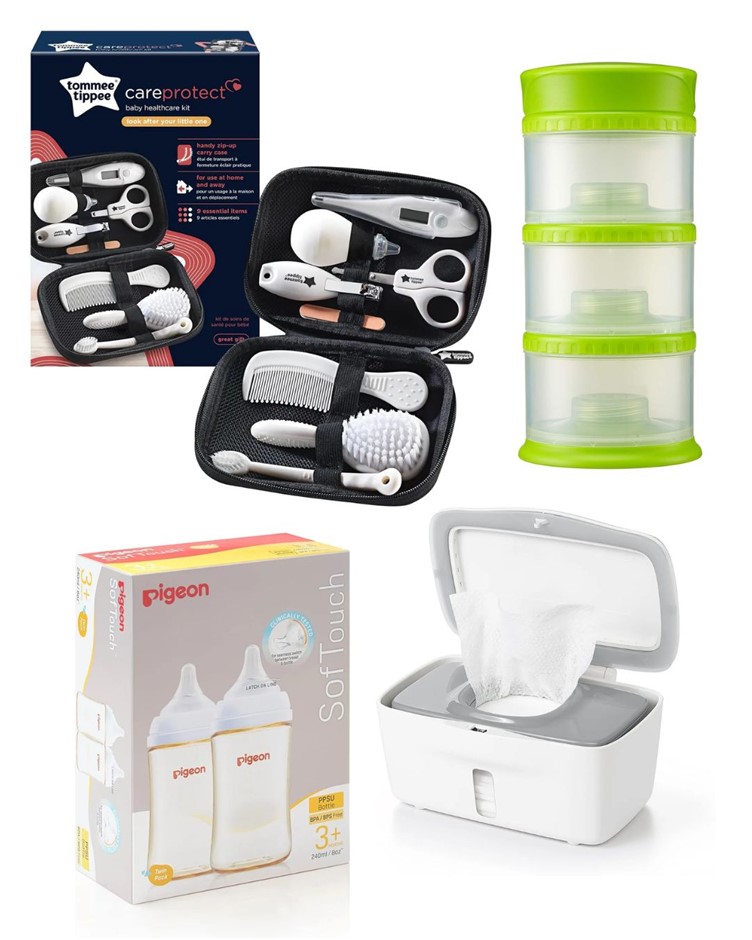 BABY BUNDLE: Tommee Tippee Healthcare Kit + Pigeon SofTouch Bottles (2-Pack