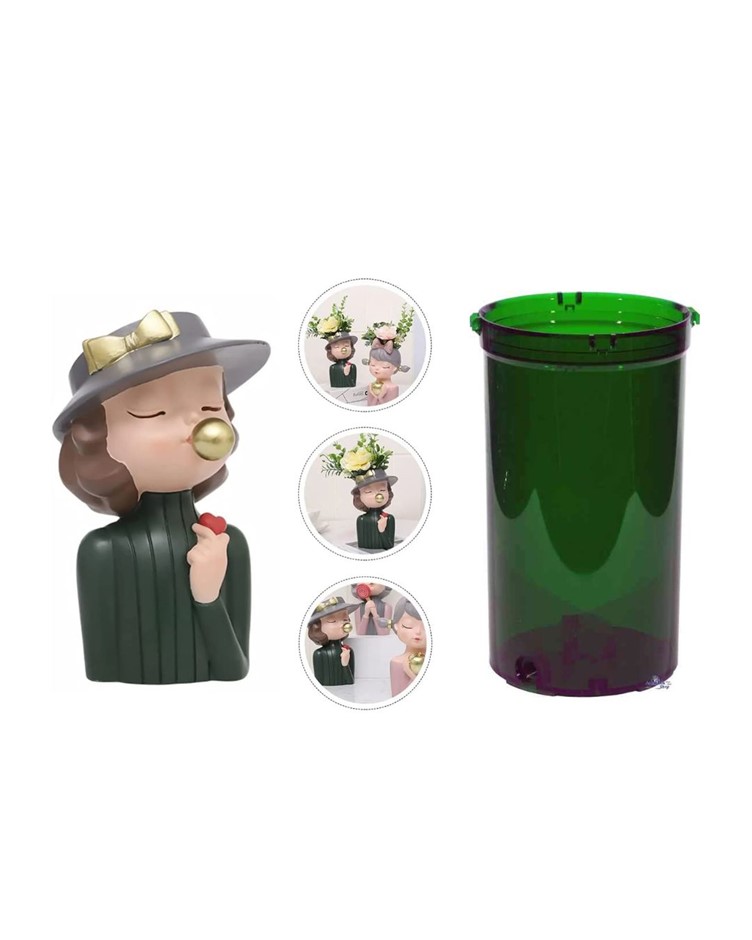 HOME DECOR BUNDLE: Beautiful Girl More Fleshy Flowerpot Than Heart Gesture