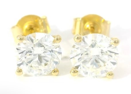 4 Carats Diamond Earrings in 18 ct Yellow Gold of  4.60 gold IGI Certified