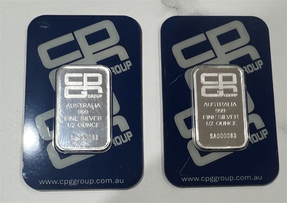 Half Ounce CPG certified silver bar x 2--sealed Half Ounce