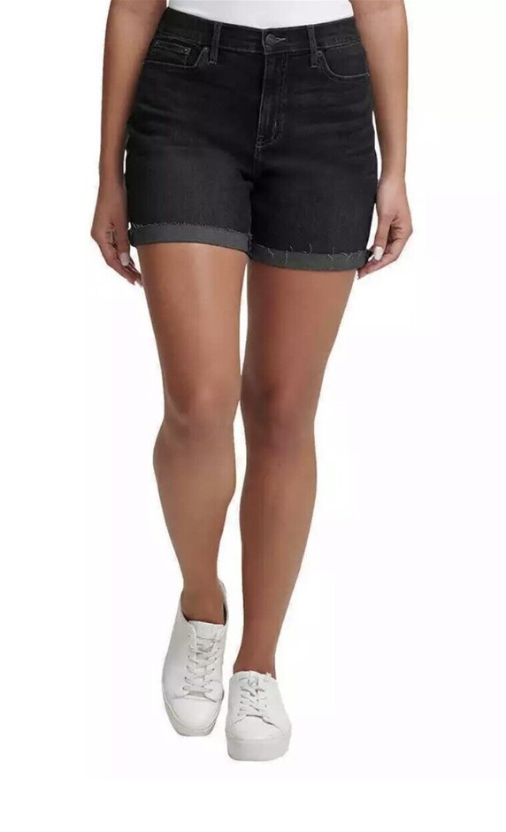 CALVIN KLEIN JEANS Women's Shorts, Size 6/10, Cotton, Black/Sand (0KS). Bu