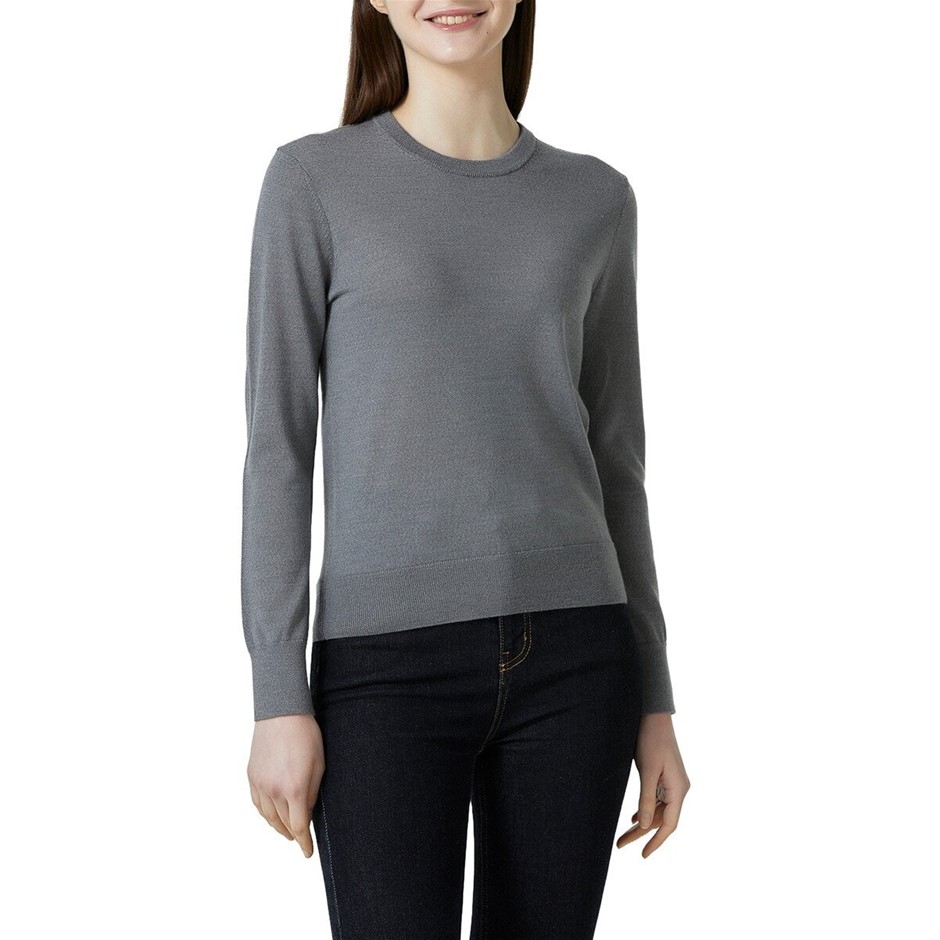 LYDIA VINE Women's Merino Wool Pullover, Size S, 100% Wool, Grey. Buyers N
