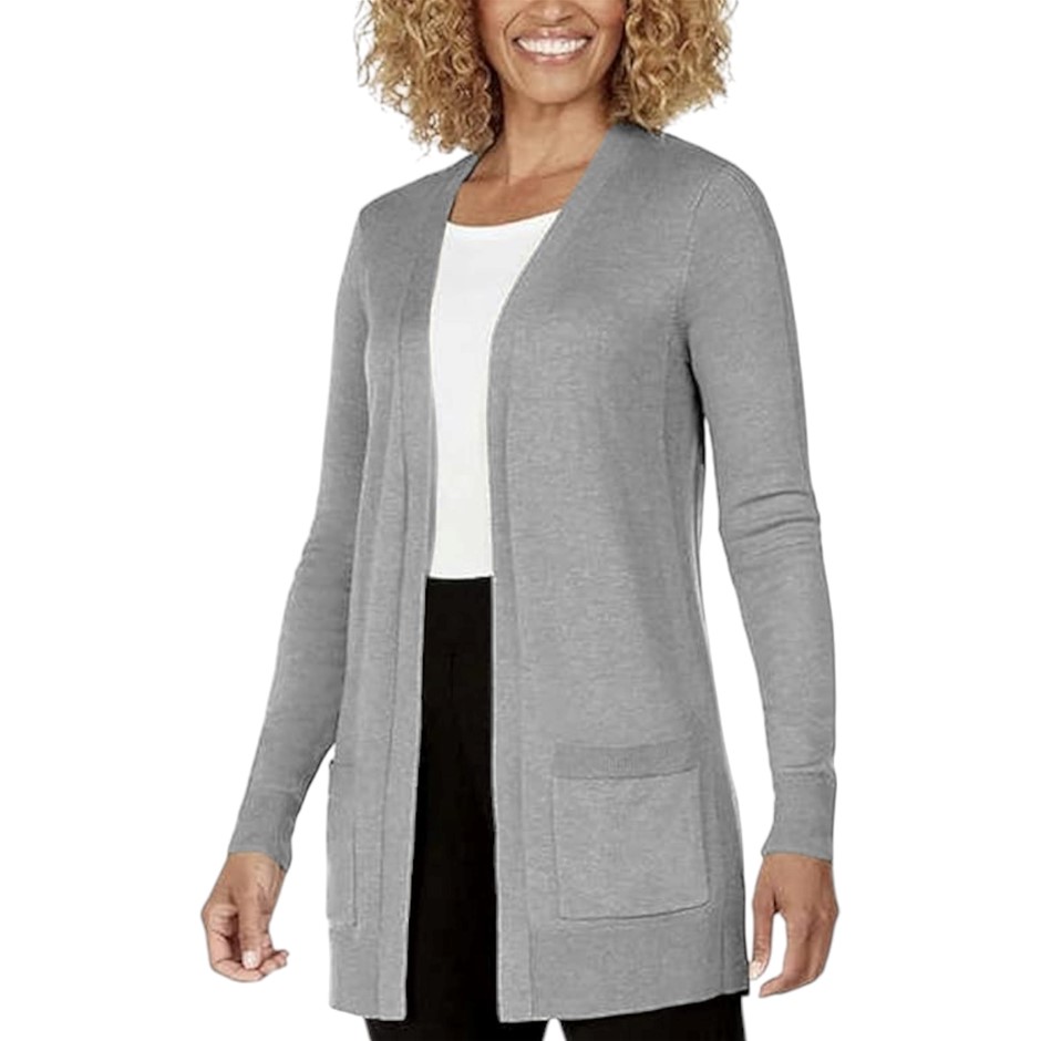 MATTY M Women's Cardigan, Size L, Heather Grey. Buyers Note - Discount Fre