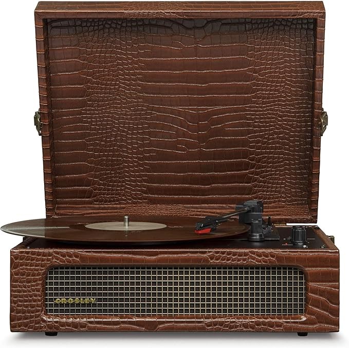 CROSLEY CR8017A-BR4 Voyager Vintage Portable Turntable with Bluetooth Recei