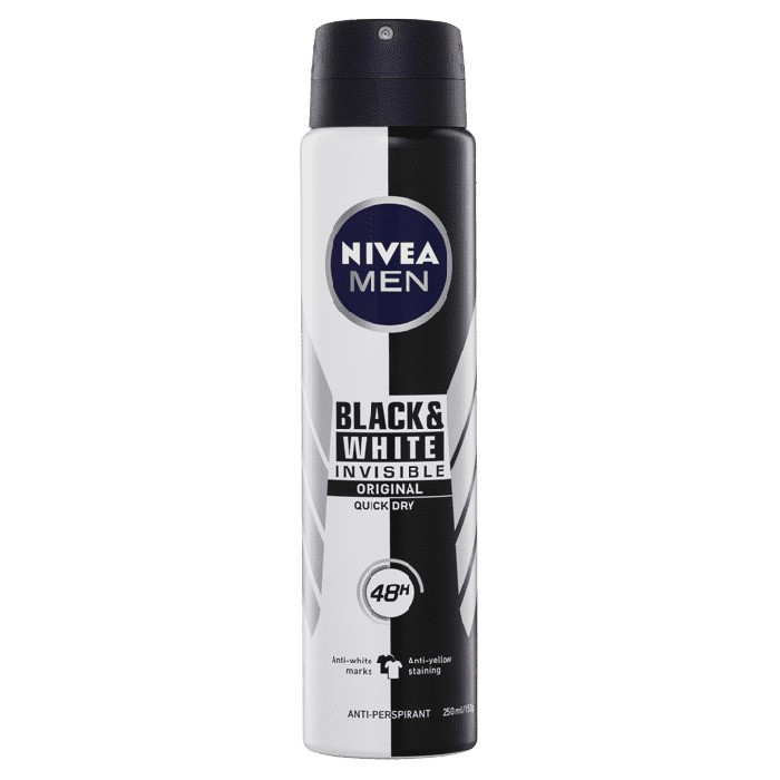 6 x NIVEA MEN Invisible Original Black & White Anti-Perspirant, 250ml. Buy