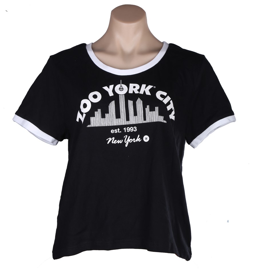 4 x ZOO YORK Women's City Crew Tee, Size 10, Black. Buyers Note - Discount