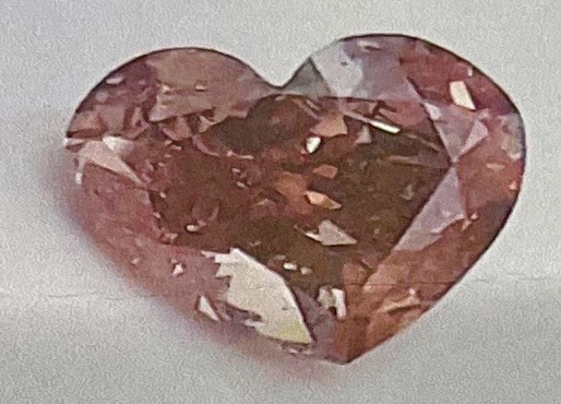 0.77 Carat heart shape pink diamond , West Australian