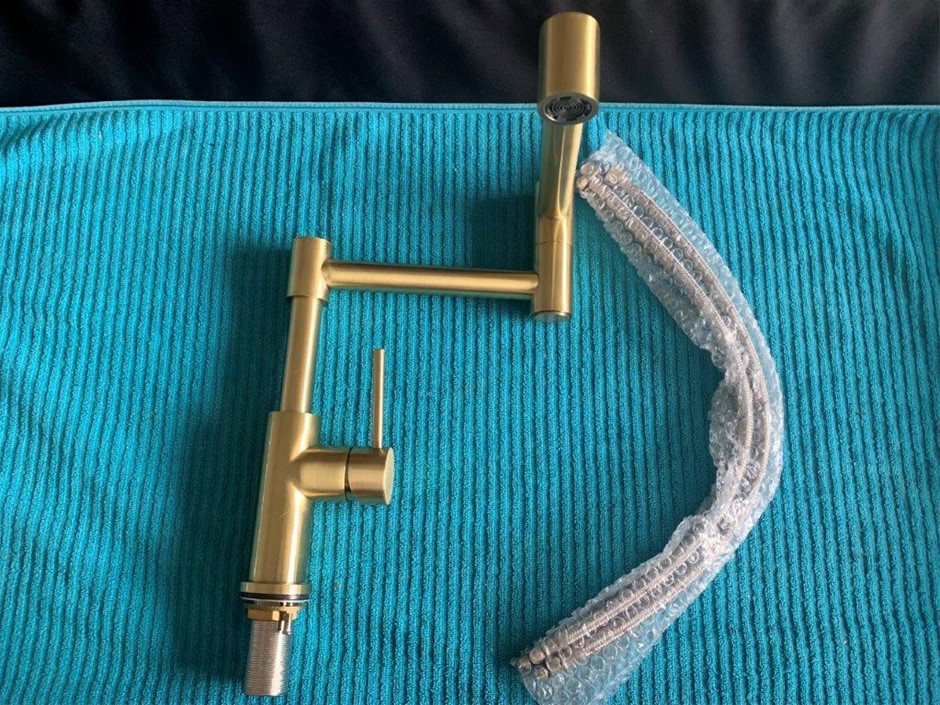 S430AB Sirca Double Swivel Mixer Tap, Antique Brass - Quantity 1