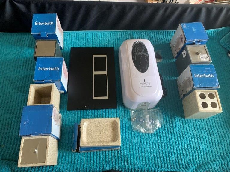 Box Containing Various Bathroom  Items Comprising