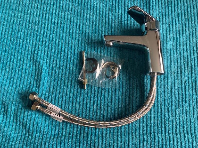 New in Box Azzurra Pablo Basin Mixer, Brass - Quantity 1