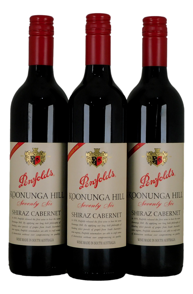 Penfolds Koonunga Hill Seventy Six Shiraz Cabernet 2021 (3x 750mL)