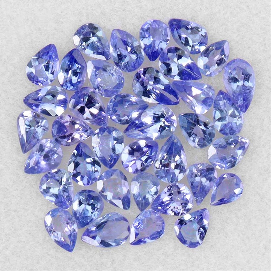 4.18ct Pear Facet Cut Bluish Violet Tanzanite Gemstones - 37Pcs