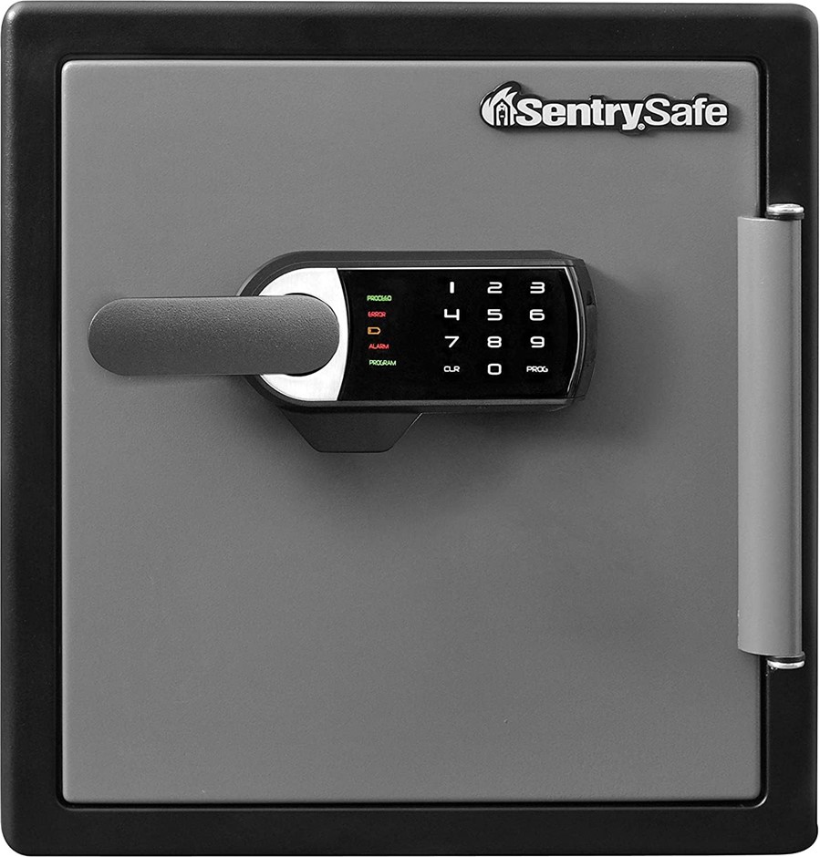 SENTRYSAFE Fireproof Safe And Money Box With Alarm, Model: SFW123TTC.