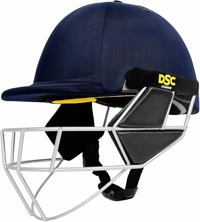 DSC Scud Lite Titanium Cricket Helmet with Neck Guard for Men/Boys, Navy, M