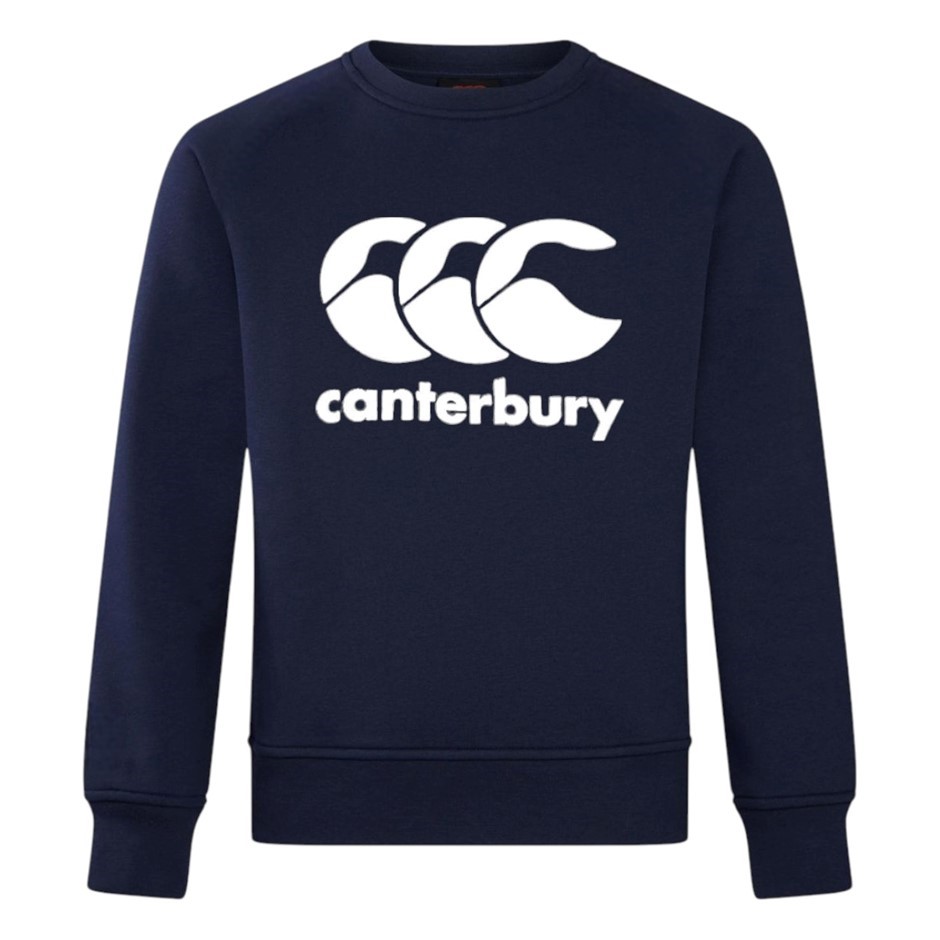 CANTERBURY Men's CCC Fleece Crew Sweater, Size L, 60% Cotton, 769 Navy, QA0