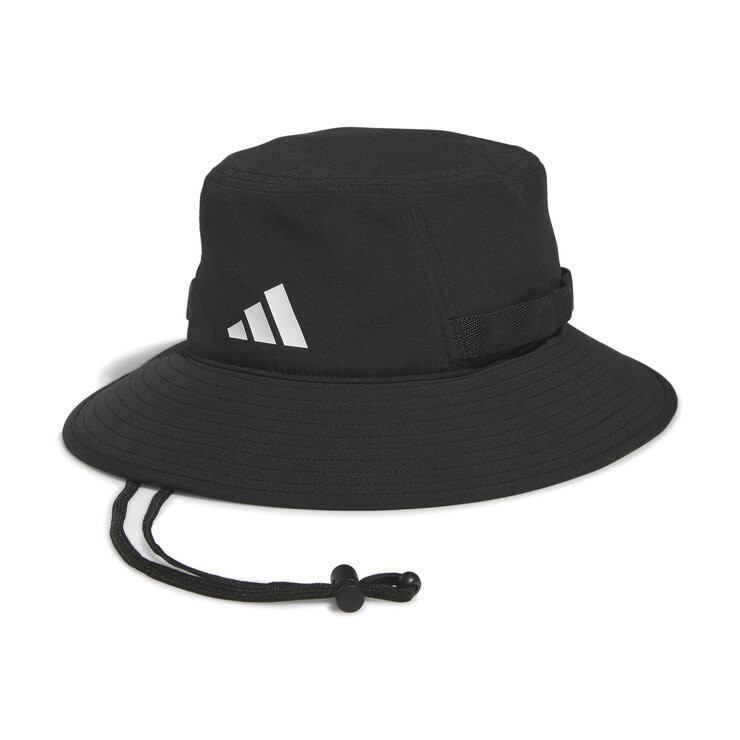 ADIDAS Victory Drawstring Bucket Hat, UPF 50, Black/White. Buyers Note - D
