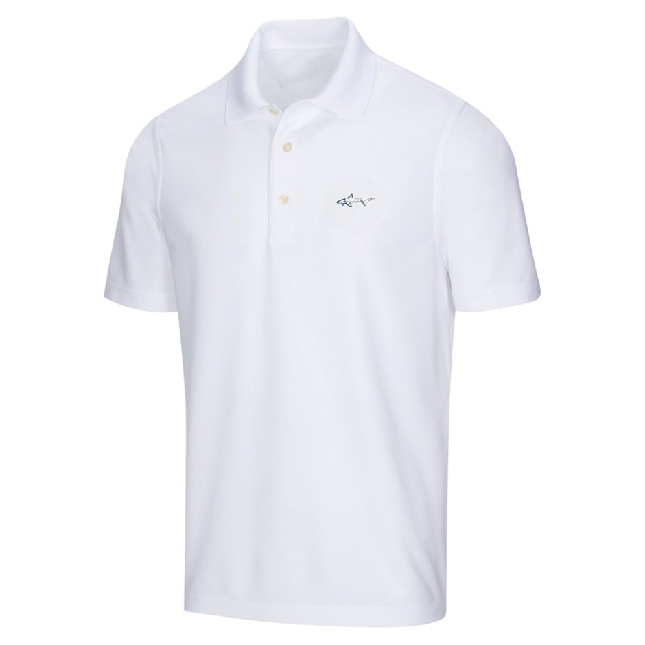 GREG NORMAN Men's Polo, Size 2XL, 100% Polyester, White. Buyers Note - Dis