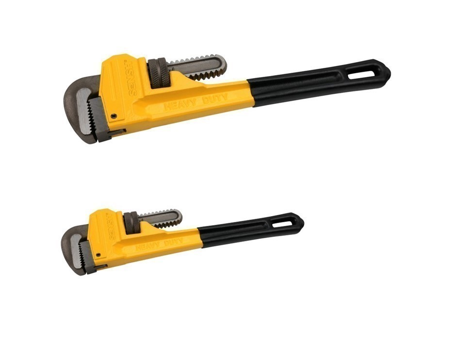 2 x SENSH Pipe Wrenches, 250mm & 350mm with Dipped Grip Handle.