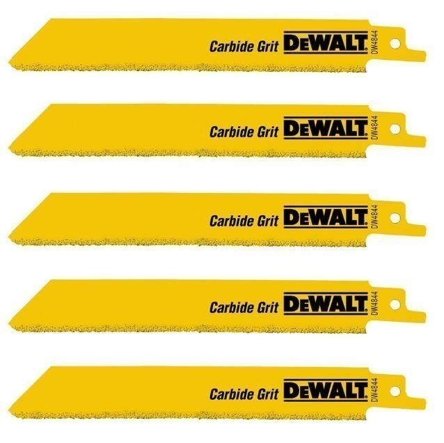 2 Packs of 5 x DeWALT 150mm Carbide Grit Reciprocating Blades, Model DW4844