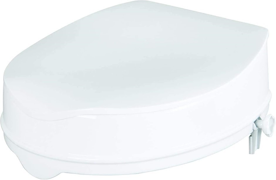 HOMECRAFT Savanah Raised Toilet Seat with Lid, White.