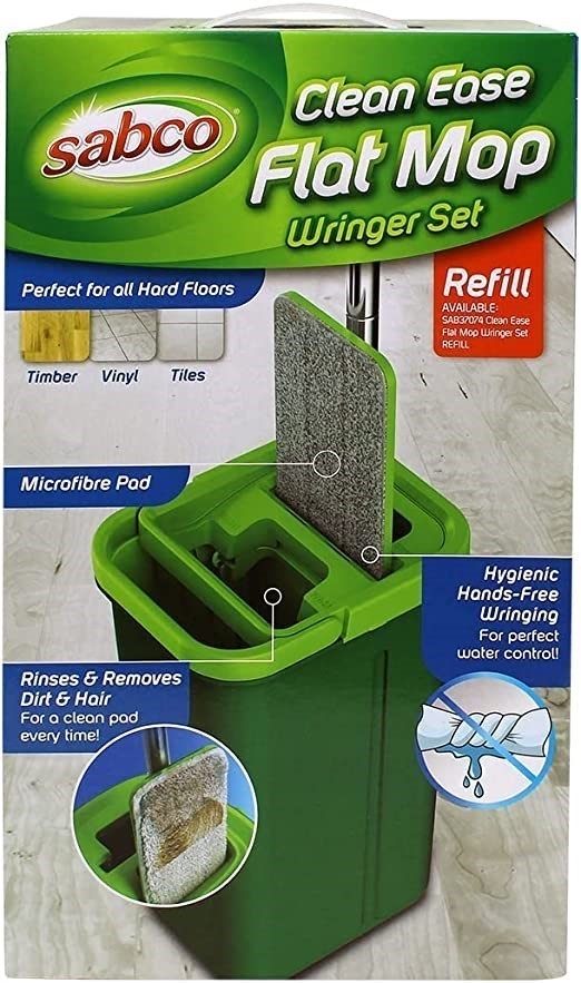 SABCO Clean Ease Flat Mop Wringer Set, Green, Model No.: SAB37073.