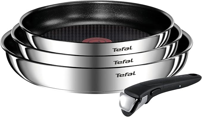 TEFAL Ingenio Emotion Induction Non-Stick Stainless Steel 4 Piece Frypan Se