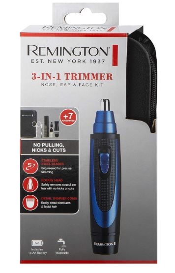 Remington 3-in-1 Trimmer Nose, NE118AU, Ear and Face Trimmer/Groomer Kit, S