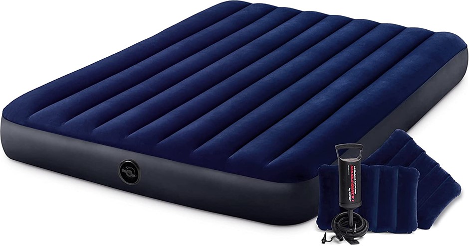 INTEX Classic Downy Airbed, Multicoloured, Size: Queen.