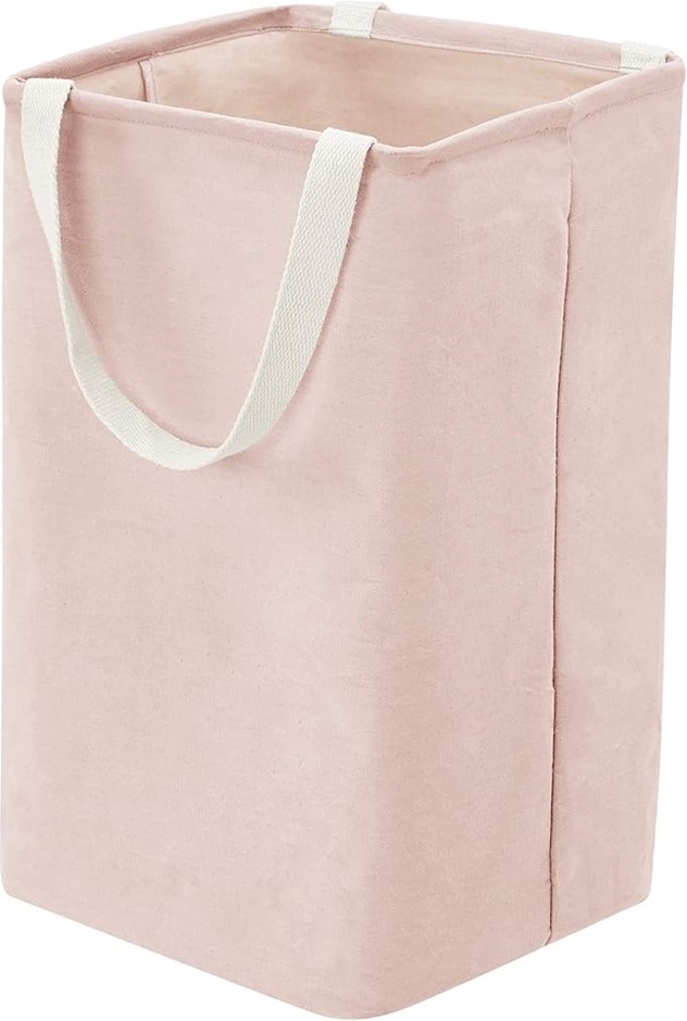 Amazon Basics Fabric Storage Bin Basket - Tall Cube, Dusty Pink