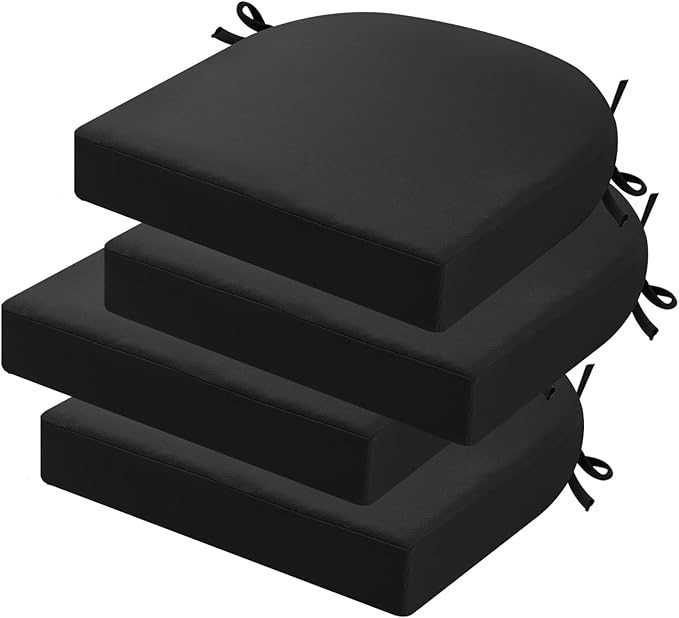 idee-home Outdoor Chair Cushions Set of 4, Thick 19" x 19" x 3" Patio Chair