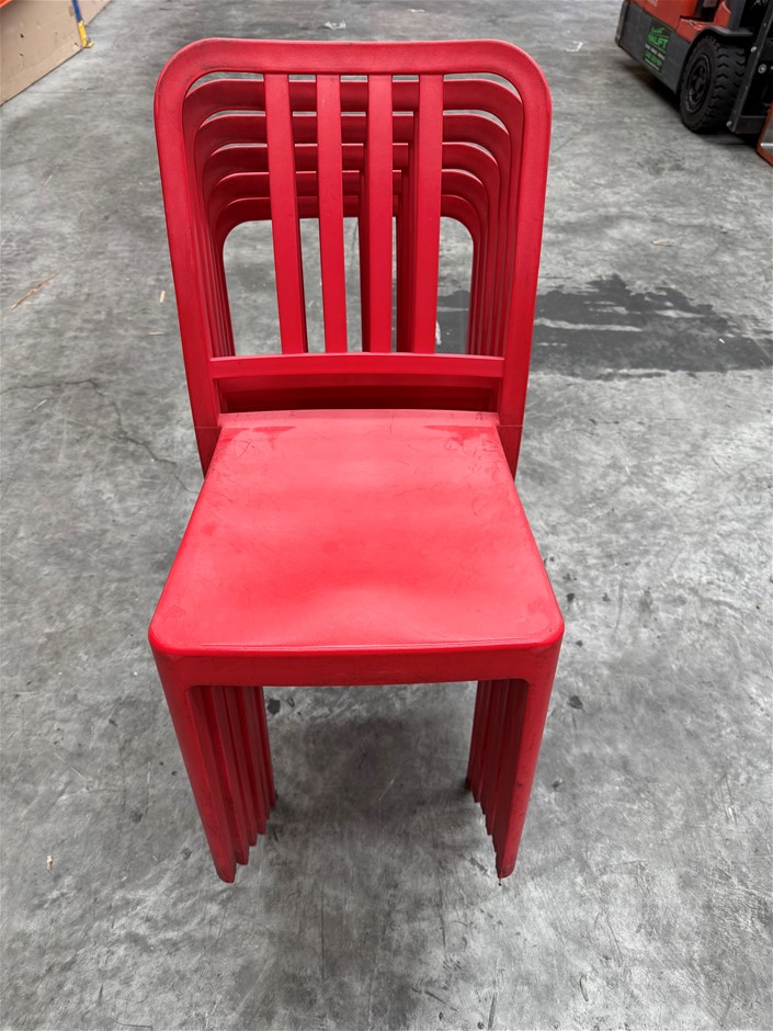 Red Outdoor Chairs - Qty 6