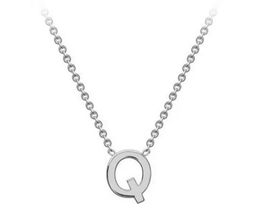 #1 9K WHITE GOLD INITIAL 'Q' NECKLACE 38+5cm