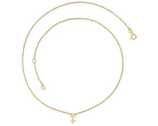 9K YELLOW GOLD SAGITTARIUS ZODIAC NECKLACE 40-45cm